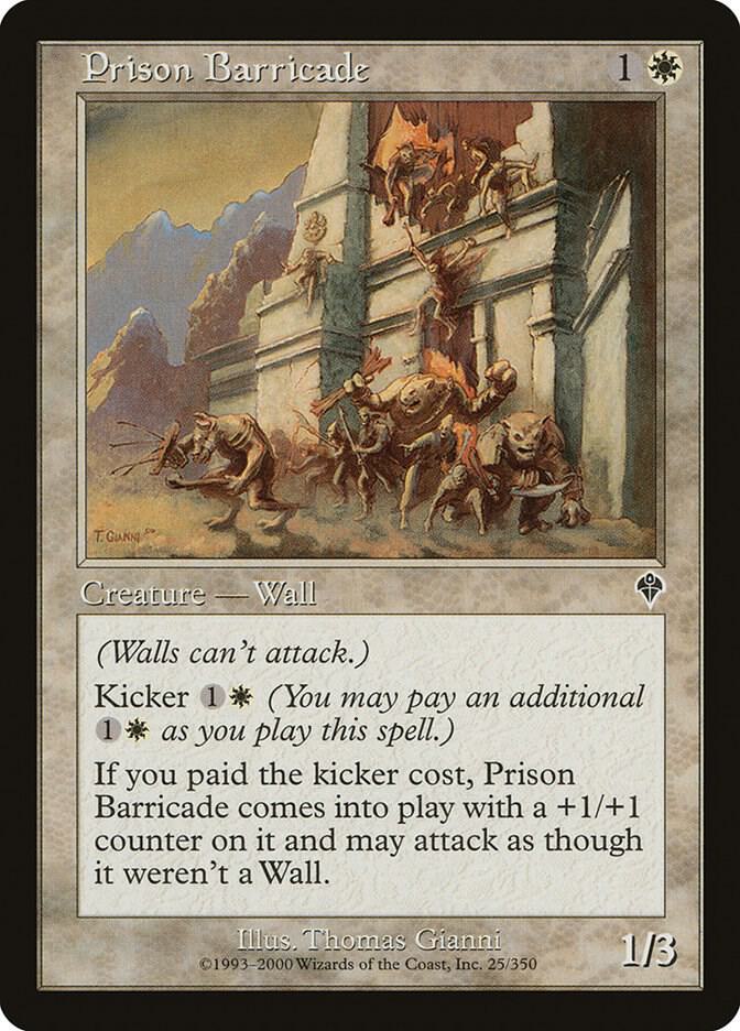 Prison Barricade 25 card from Invasion