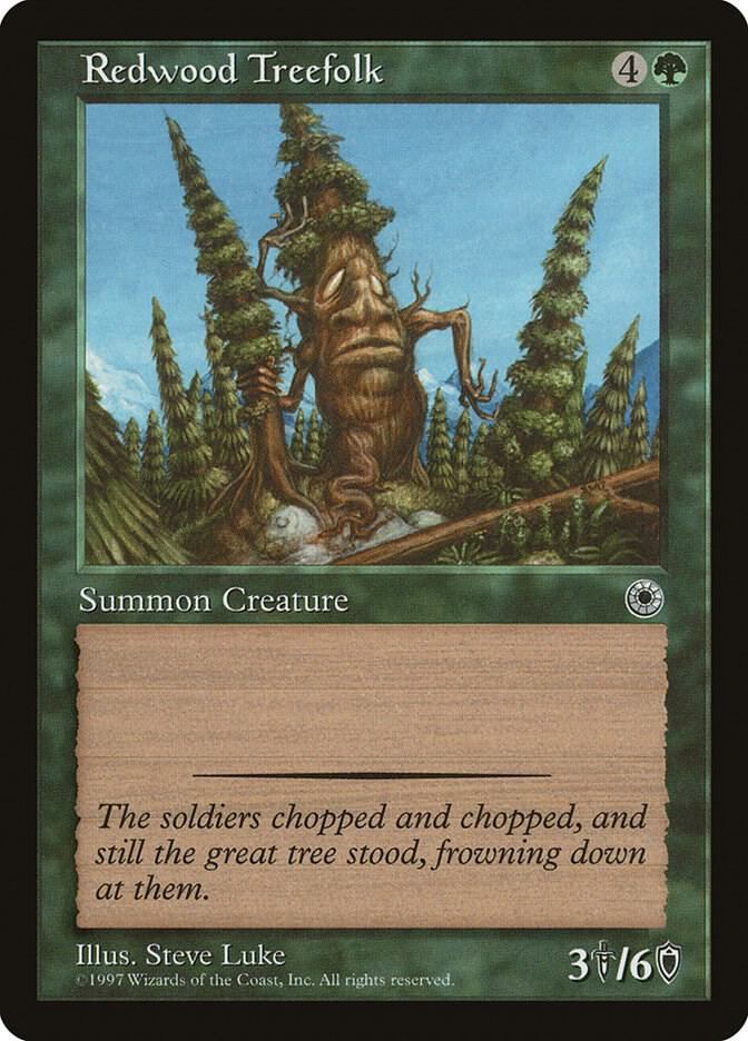 Redwood Treefolk card from Portal