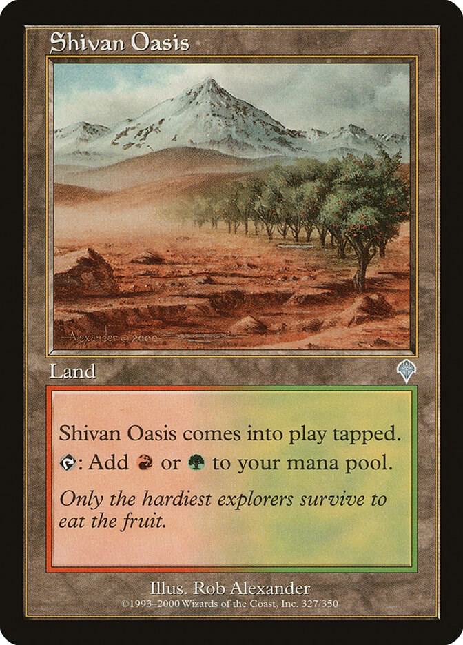 Shivan Oasis 327 card from Invasion