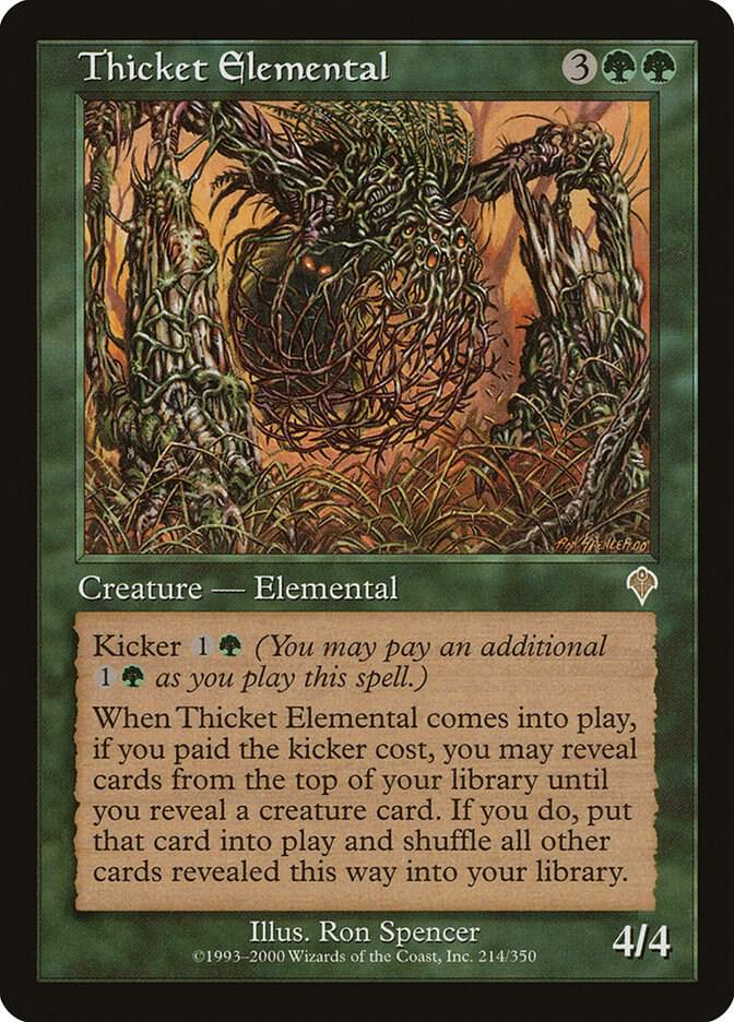 Thicket Elemental 214 card from Invasion