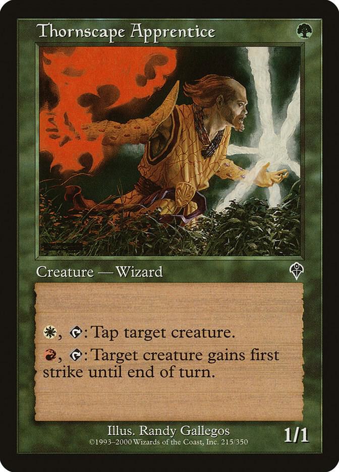 Thornscape Apprentice 215 card from Invasion
