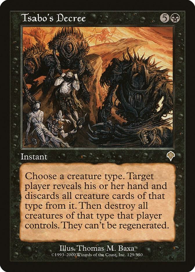 Tsabo's Decree 129 card from Invasion