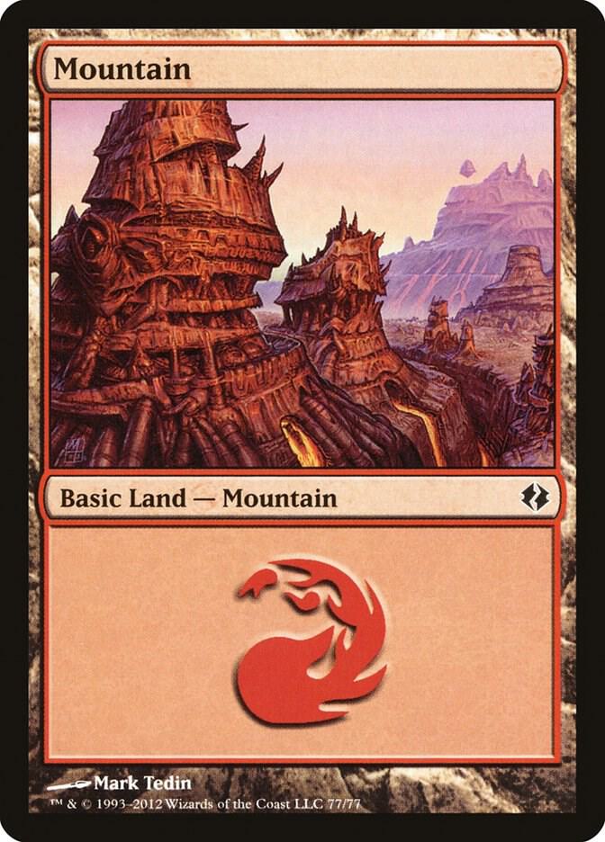 Mountain 77 card from Duel Decks: Venser vs. Koth