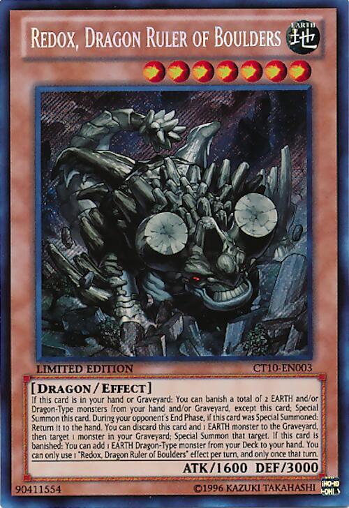 Redox, Dragon Ruler of Boulders CT10-EN003 card from 2013 Collectors Tins