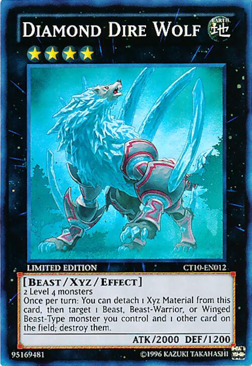 Diamond Dire Wolf CT10-EN012 card from 2013 Collectors Tins