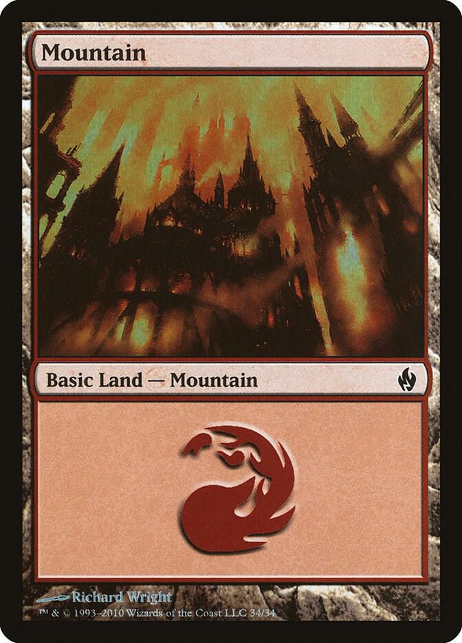 Mountain 34 card from Premium Deck Series: Fire and Lightning