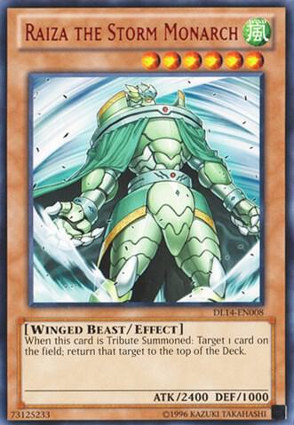 Raiza the Storm Monarch (Red) DL14-EN008 card from Duelist League Promo
