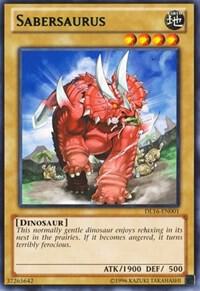 Sabersaurus (Green) DL16-EN001 card from Duelist League Promo