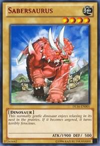 Sabersaurus (Red) DL16-EN001 card from Duelist League Promo