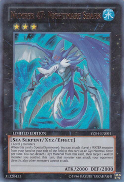 Number 47: Nightmare Shark YZ04-EN001 card from Yu-Gi-Oh! ZEXAL Manga Promotional Cards
