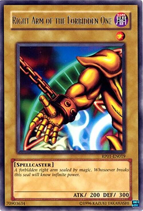Right Arm of the Forbidden One RP01-EN019 card from Retro Pack