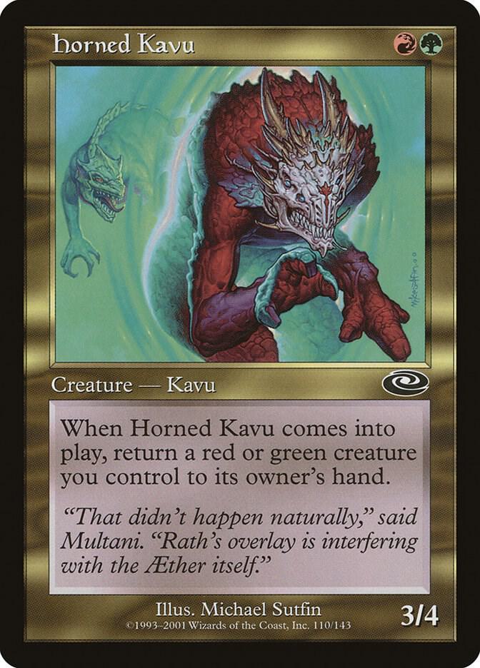 Horned Kavu 110 card from Planeshift