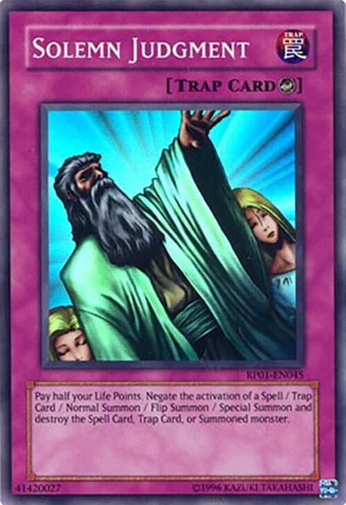 Solemn Judgment RP01-EN045 card from Retro Pack