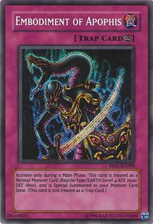 Embodiment of Apophis RP01-EN098 card from Retro Pack