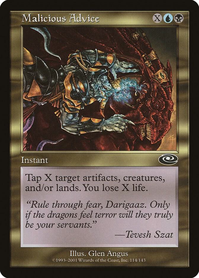 Malicious Advice 114 card from Planeshift