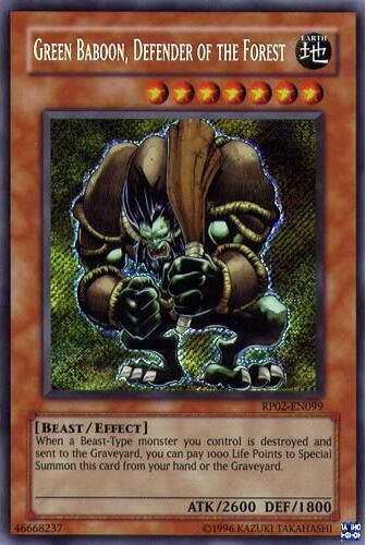 Green Baboon, Defender of the Forest RP02-EN099 card from Retro Pack 2