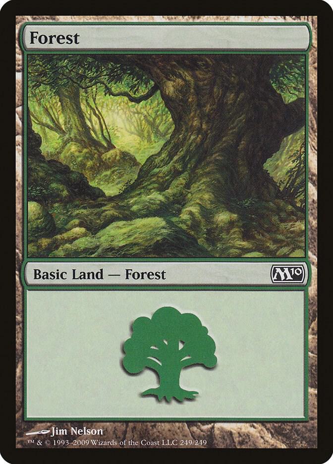 Forest 249 card from Magic 2010 (M10)