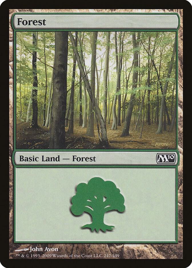 Forest 247 card from Magic 2010 (M10)