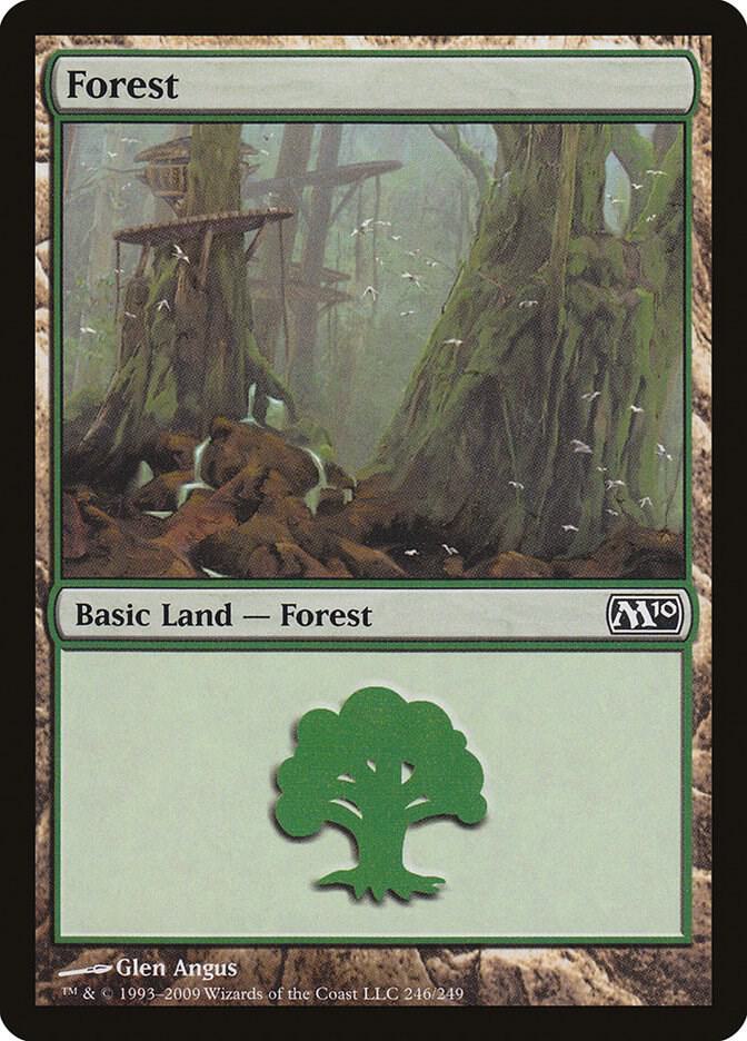Forest 246 card from Magic 2010 (M10)