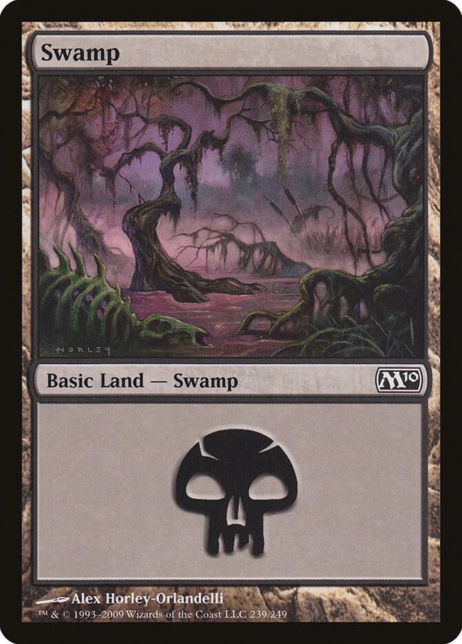 Swamp 239 card from Magic 2010 (M10)