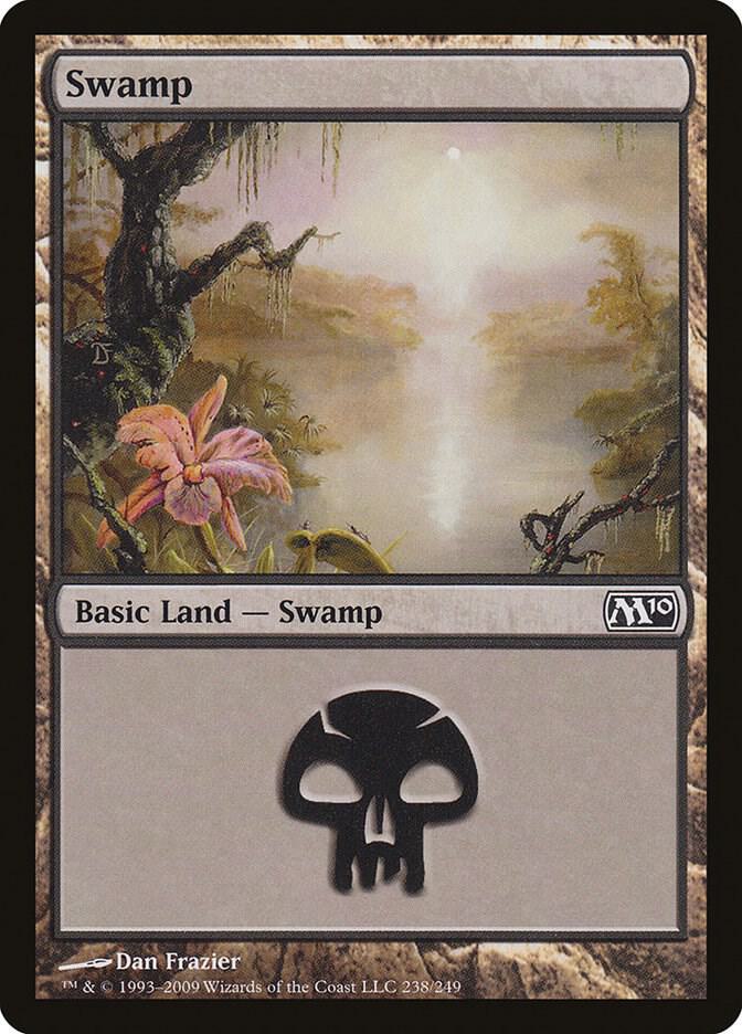 Swamp 238 card from Magic 2010 (M10)