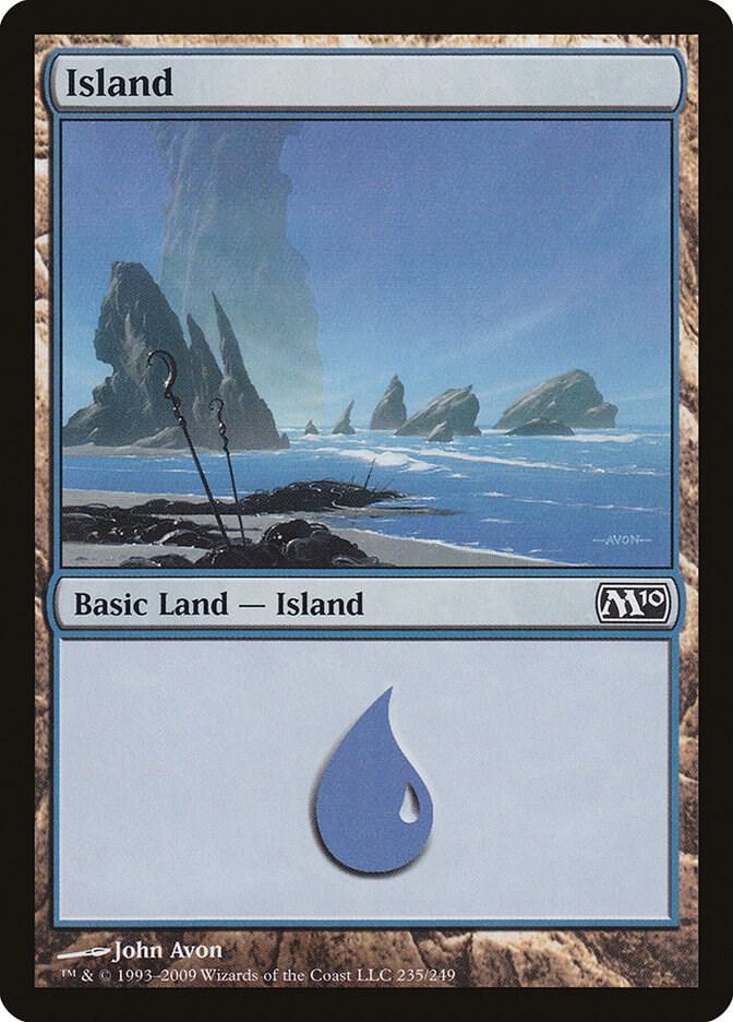 Island 235 card from Magic 2010 (M10)