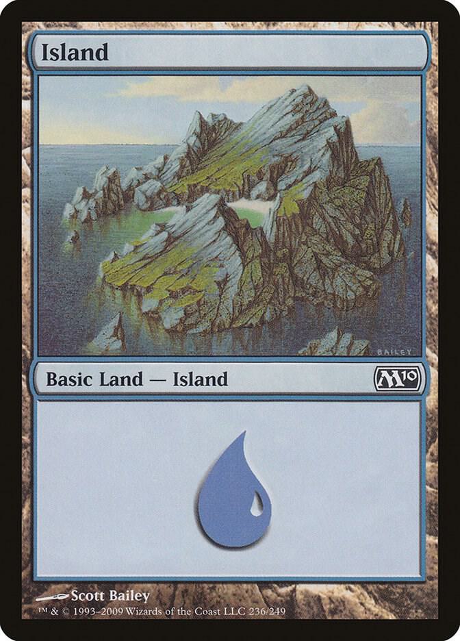 Island 236 card from Magic 2010 (M10)