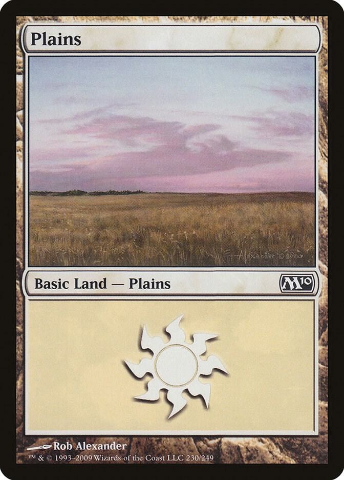 Plains 230 card from Magic 2010 (M10)
