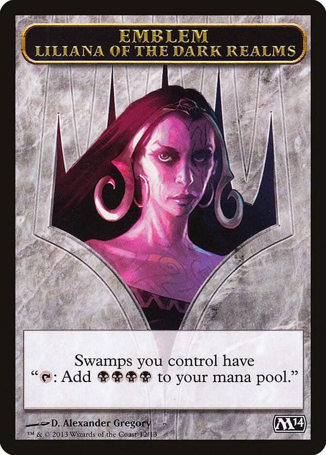 Emblem - Liliana of the Dark Realms 12 card from Magic 2014 (M14)