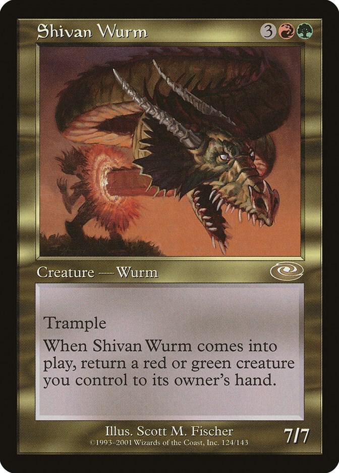 Shivan Wurm 124 card from Planeshift