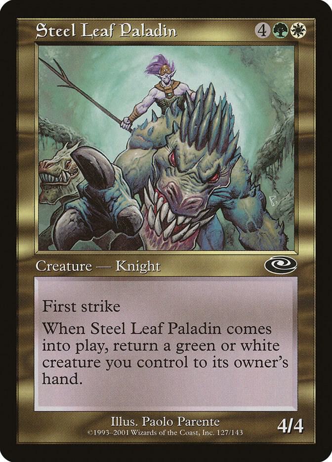 Steel Leaf Paladin 127 card from Planeshift