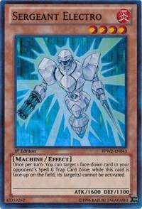 Sergeant Electro BPW2-EN043 card from Battle Pack 2: War of the Giants Round 2