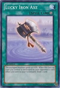 Lucky Iron Axe BPW2-EN074 card from Battle Pack 2: War of the Giants Round 2