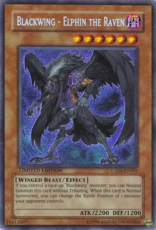 Blackwing - Elphin the Raven CT06-ENS01 card from 2009 Collectors Tin