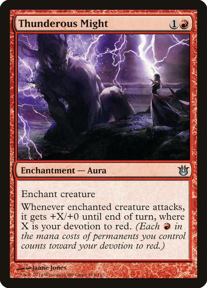 Thunderous Might 114 card from Born of the Gods