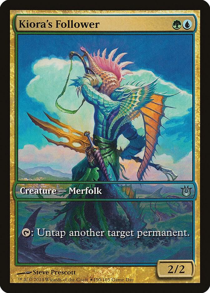Kiora's Follower 150 card from Game Day & Store Championship Promos