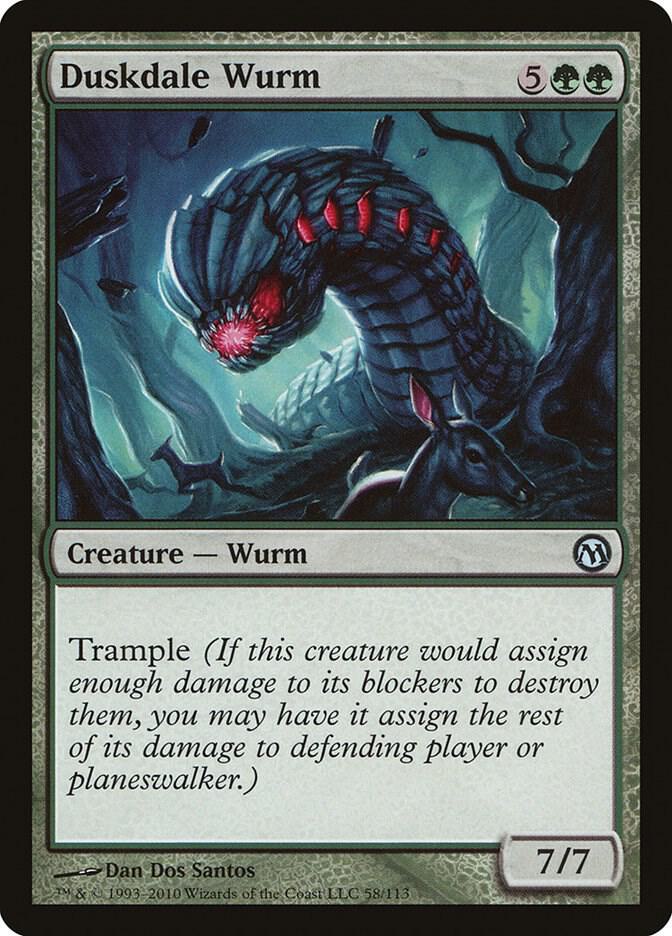 Duskdale Wurm 58 card from Duels of the Planeswalkers