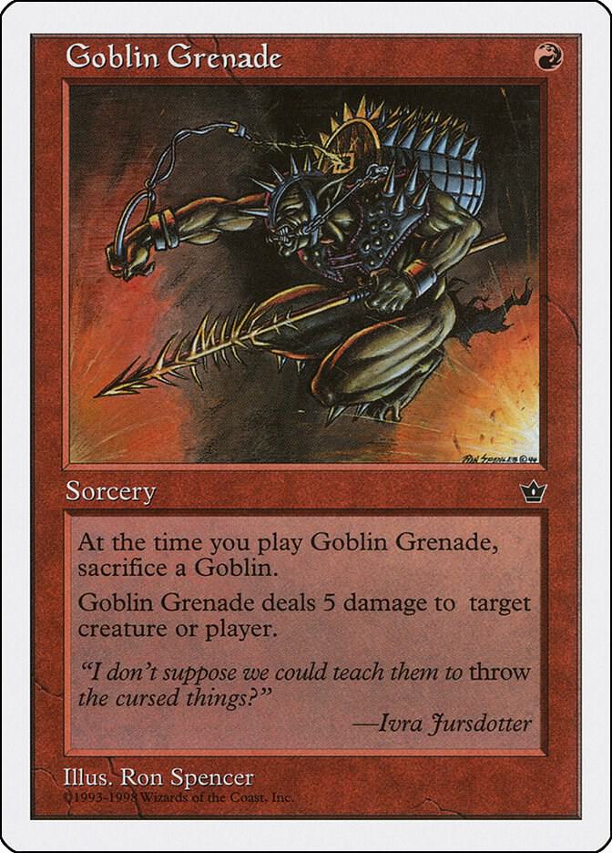 Goblin Grenade card from Anthologies