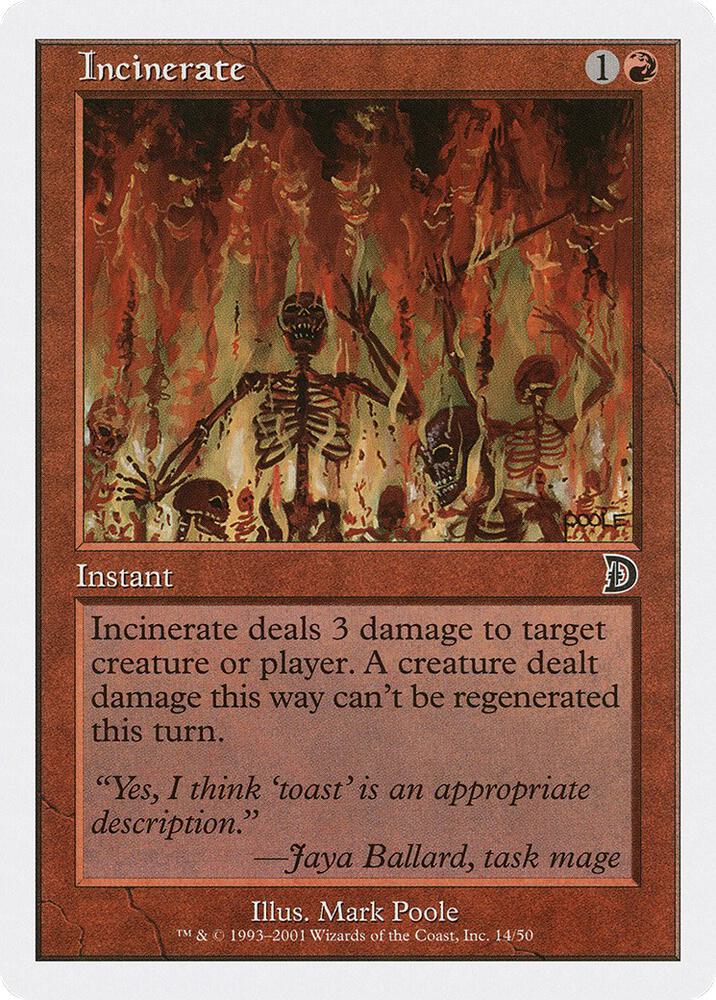 Incinerate 14 card from Deckmasters Garfield vs Finkel