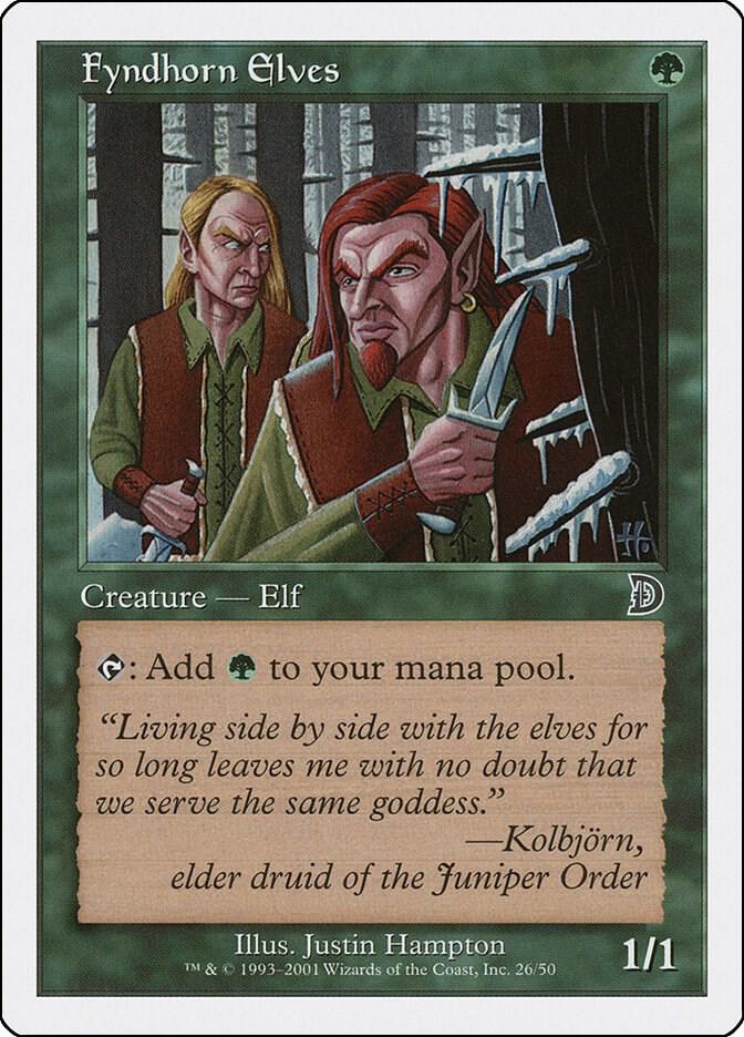 Fyndhorn Elves 26 card from Deckmasters Garfield vs Finkel