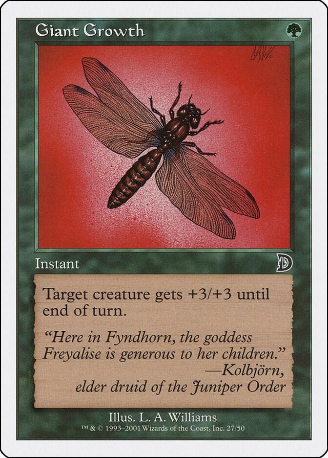 Giant Growth 27 card from Deckmasters Garfield vs Finkel