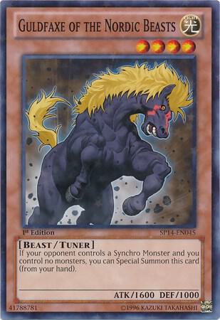 Guldfaxe of the Nordic Beasts (Starfoil) SP14-EN045 card from Star Pack 2014