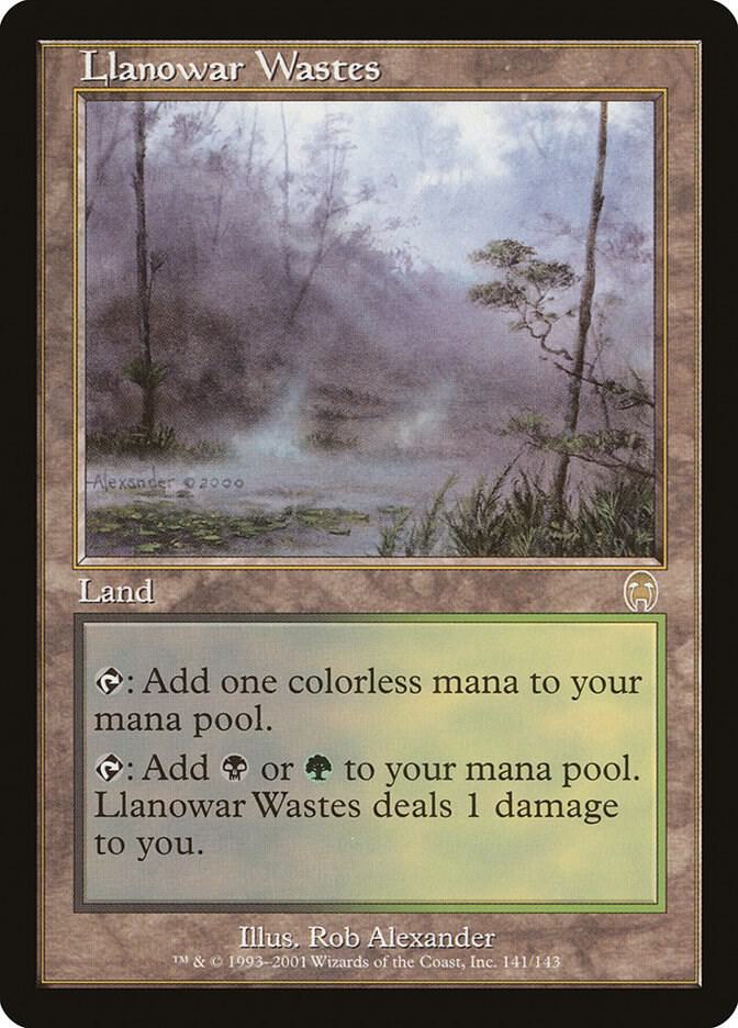 Llanowar Wastes 141 card from Apocalypse