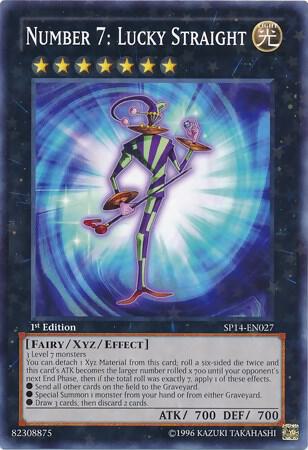 Number 7: Lucky Straight (Starfoil) SP14-EN027 card from Star Pack 2014