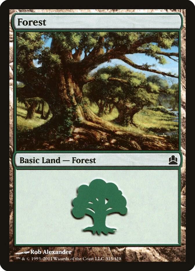 Forest 315 card from Commander