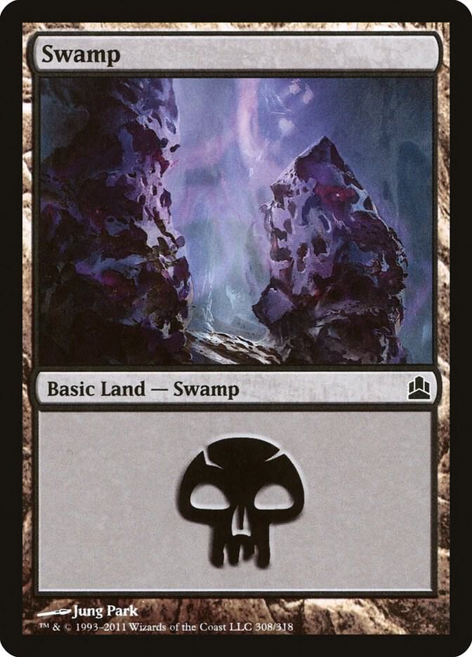 Swamp 308 card from Commander