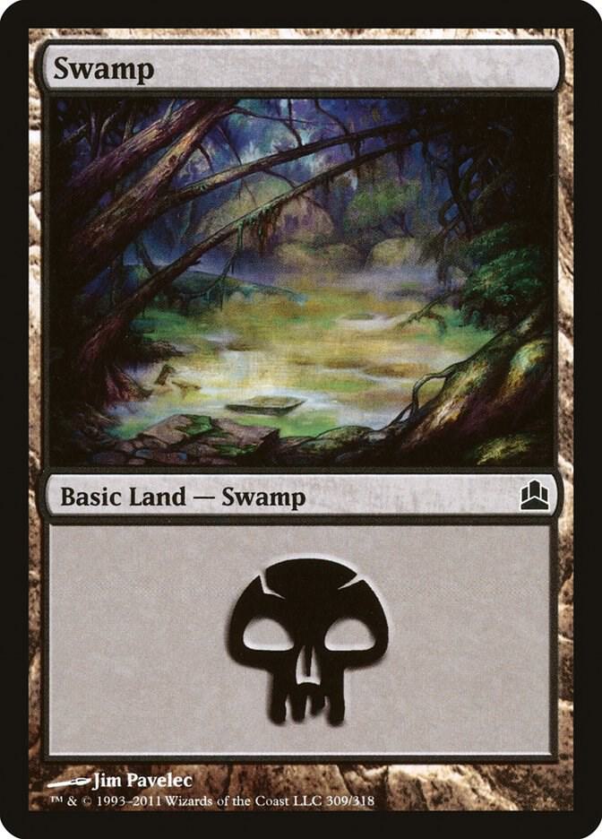 Swamp 309 card from Commander