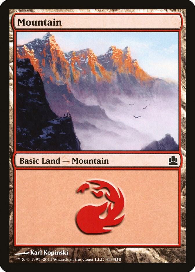 Mountain 313 card from Commander