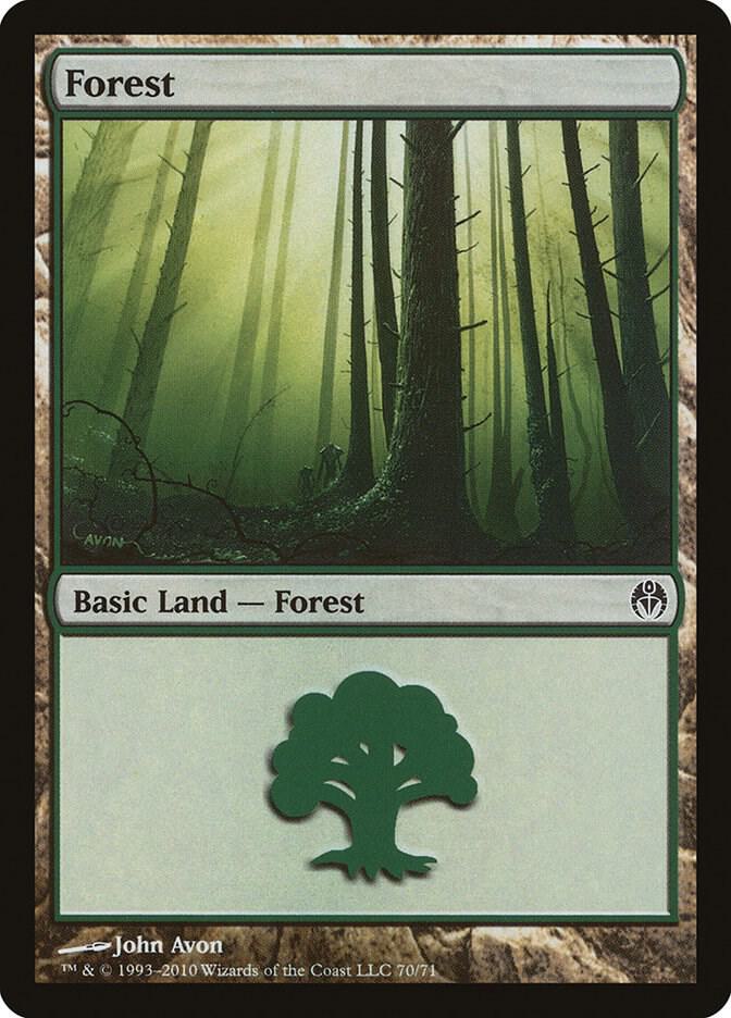 Forest 70 card from Duel Decks: Phyrexia vs. the Coalition