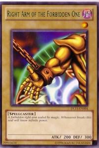 Right Arm of the Forbidden One (Green) DL11-EN004 card from Duelist League Promo